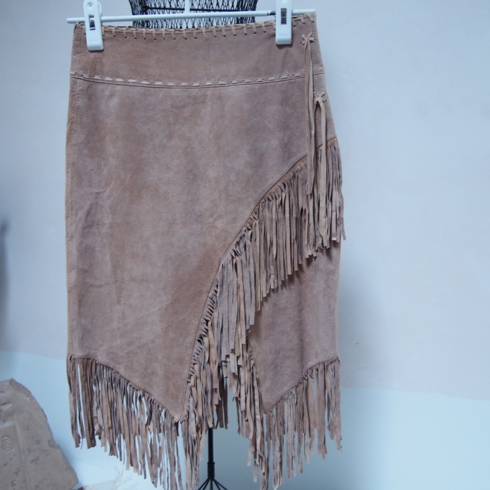 Fringe Suede Western Skirt
